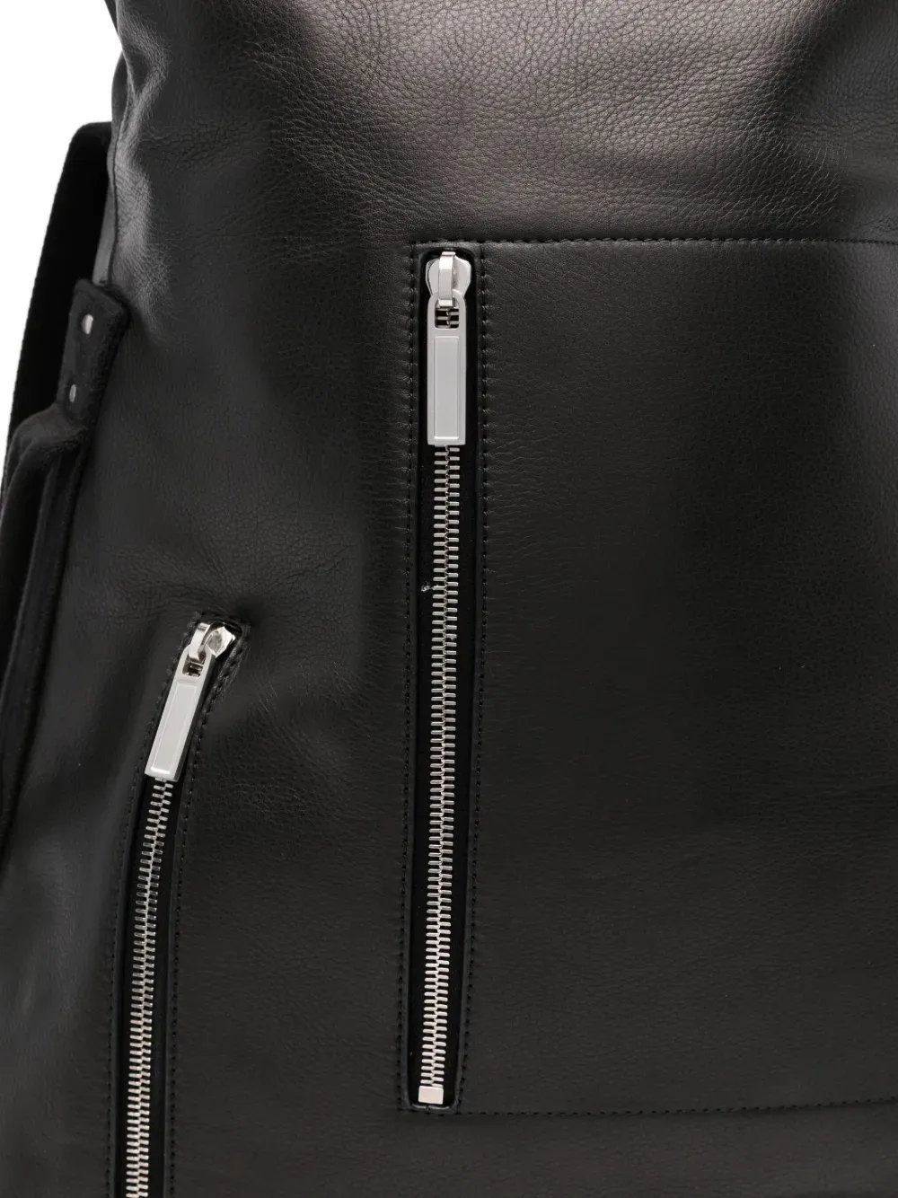 Cargo Zip-Fastening Leather Backpack