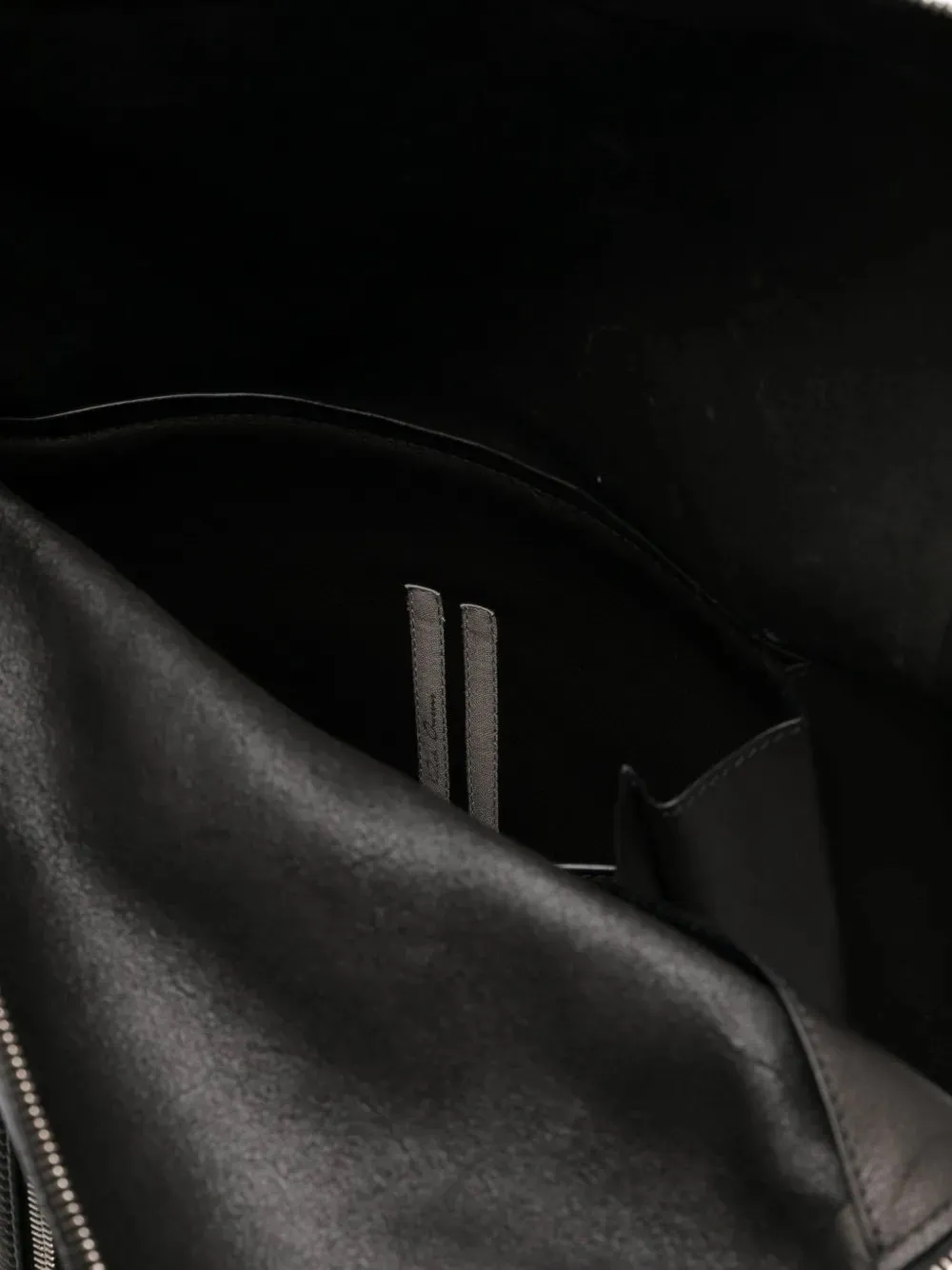 Cargo Zip-Fastening Leather Backpack