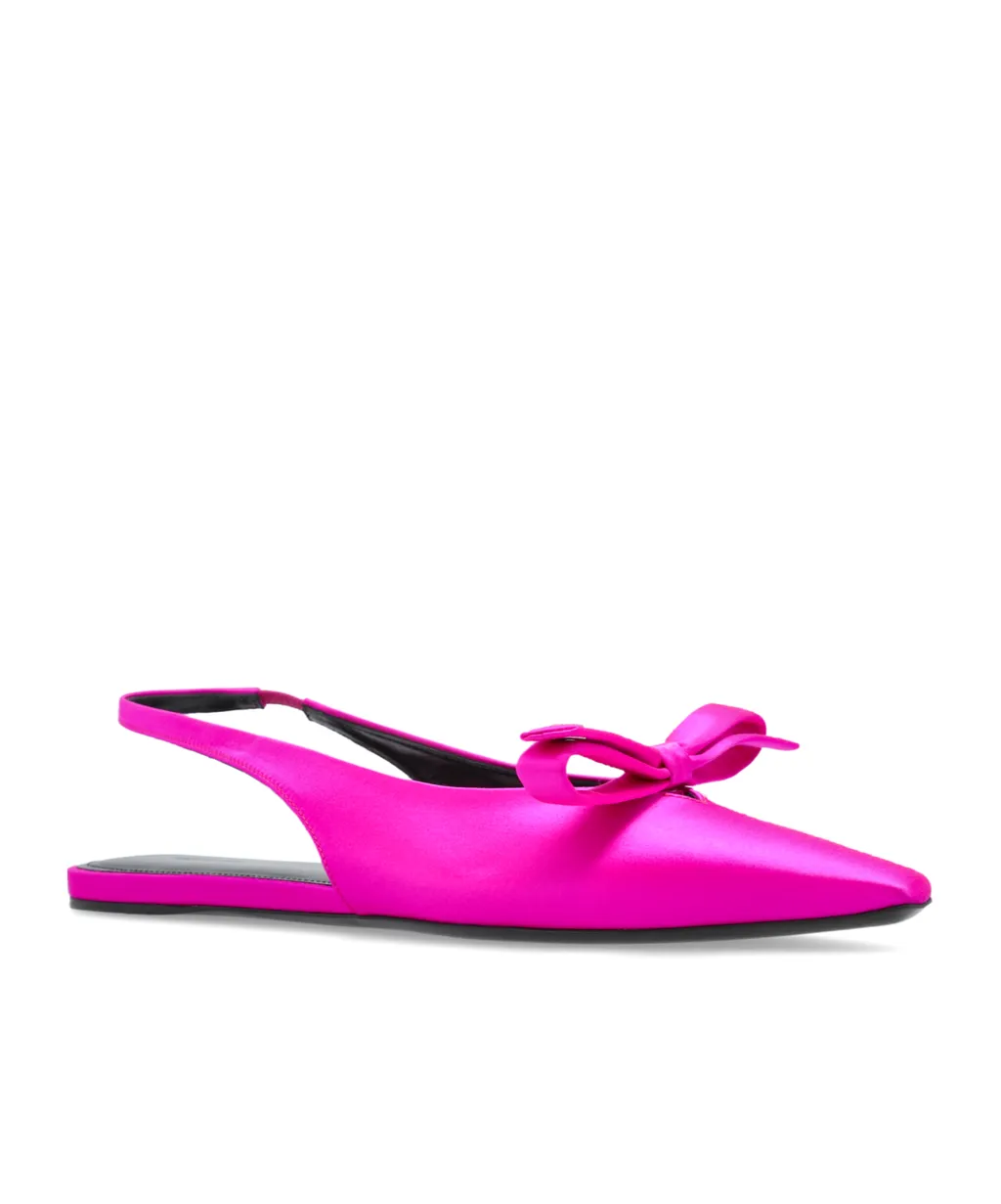 Bow Detailed Slingback Flat Shoes