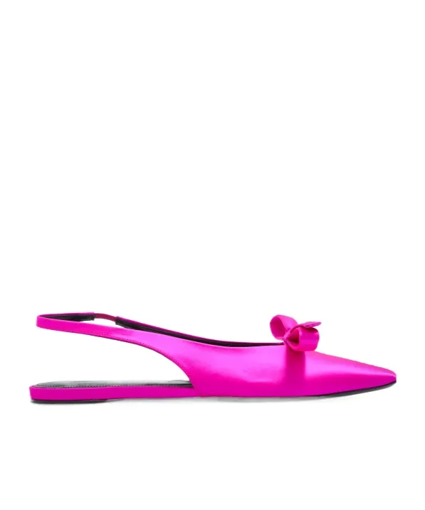 Bow Detailed Slingback Flat Shoes