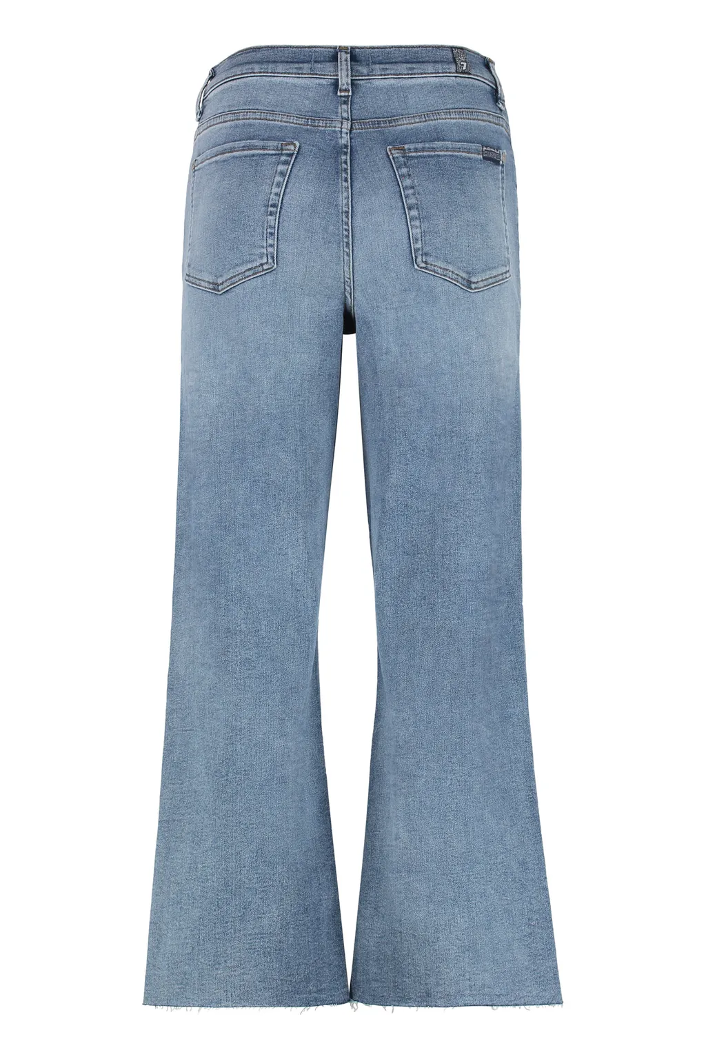 7 For All Mankind Frayed Hem Cropped Jeans