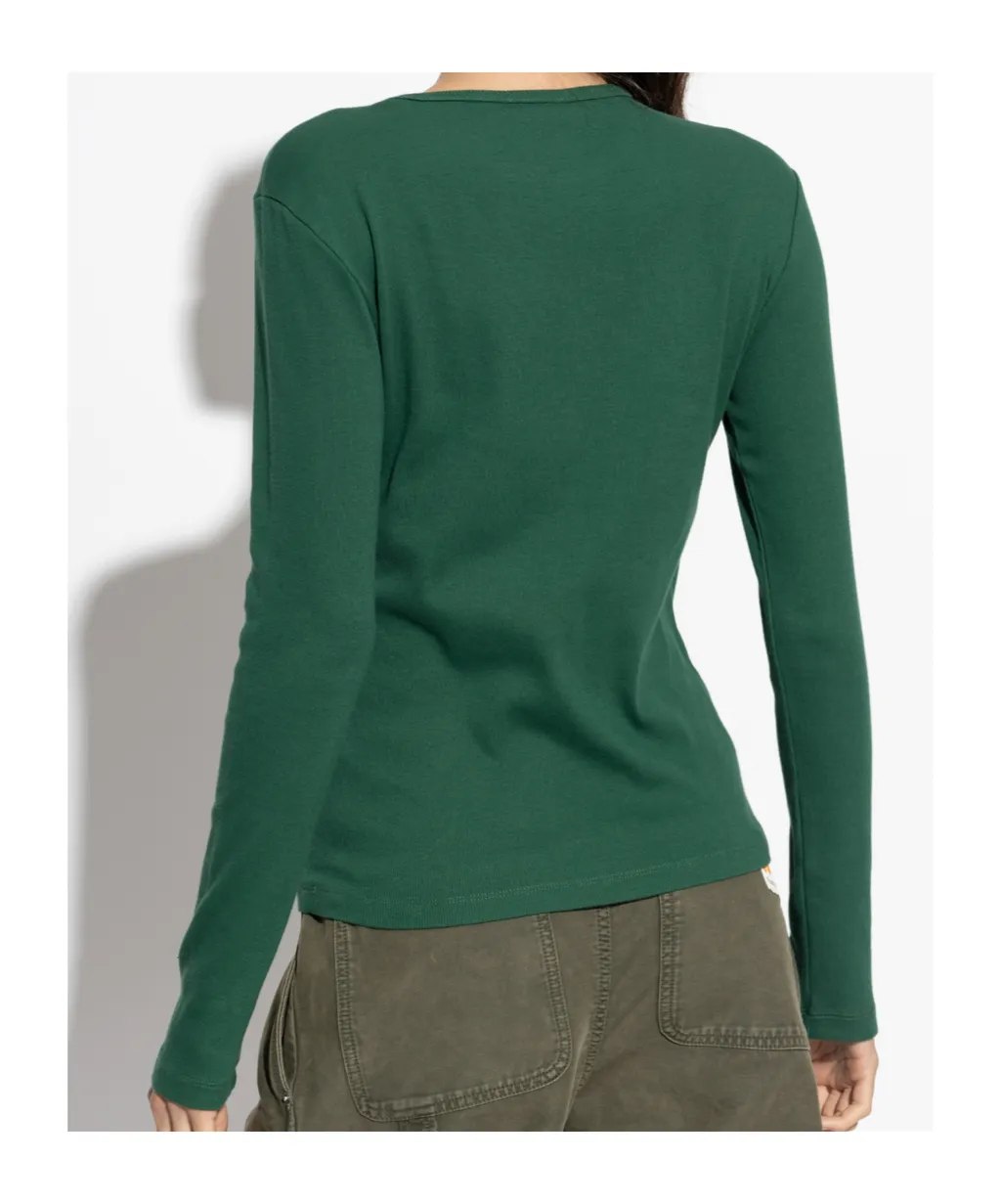 Logo-Embroidered Ribbed Top