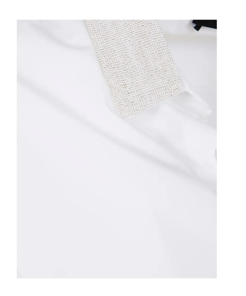 Embellished-Collar Cotton Shirt