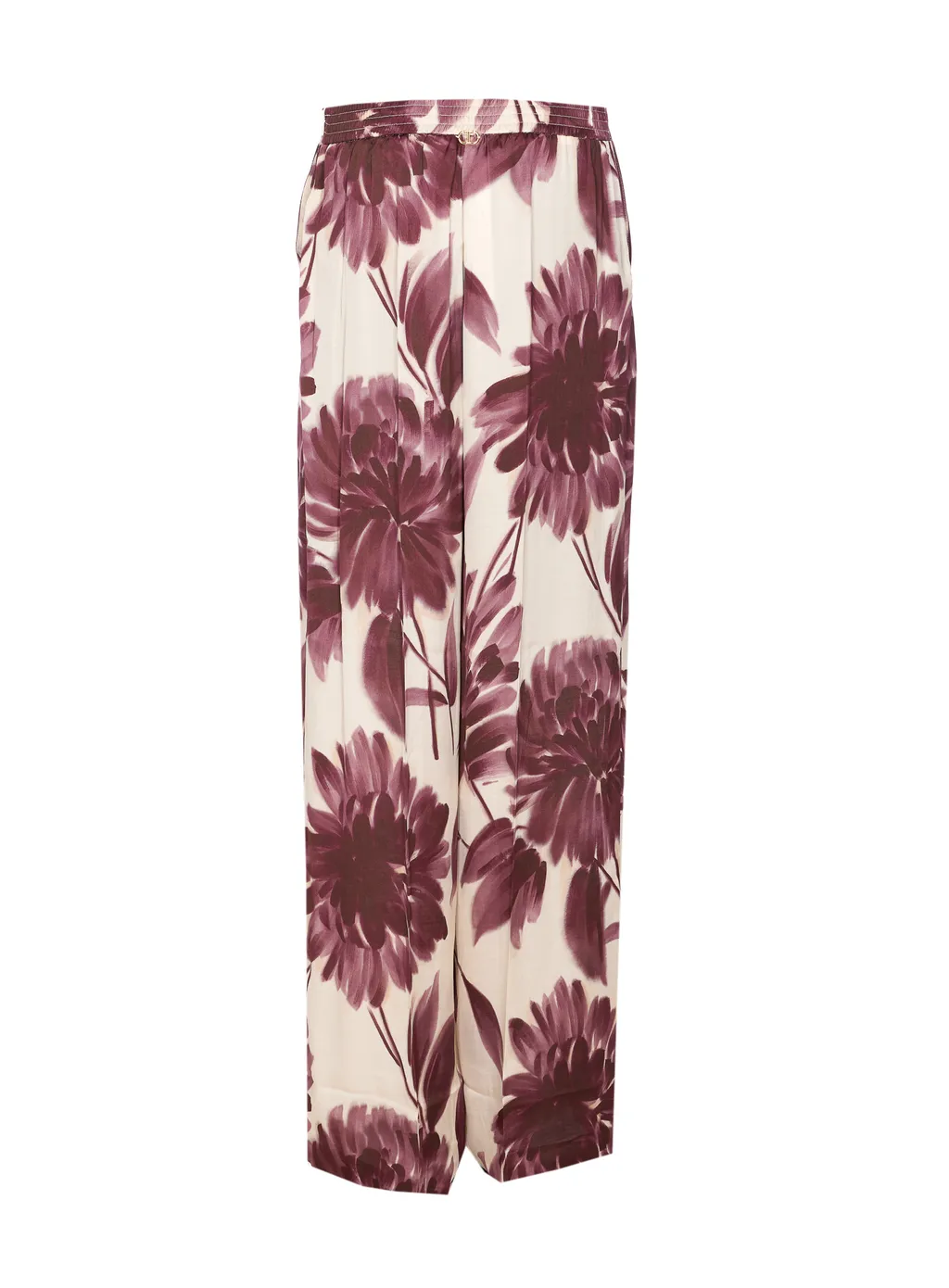 Twinset Floral Printed Wide Trousers