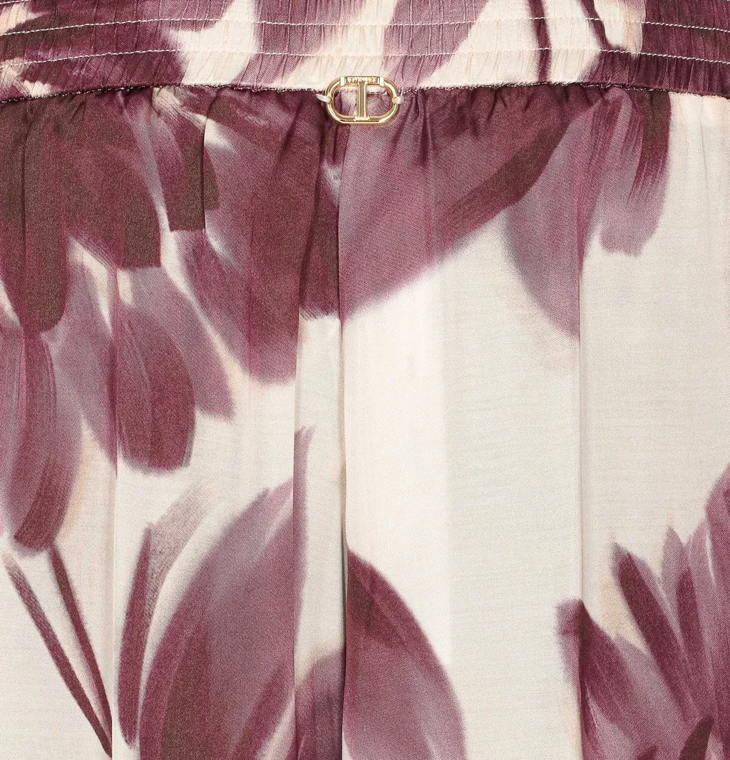 Twinset Floral Printed Wide Trousers