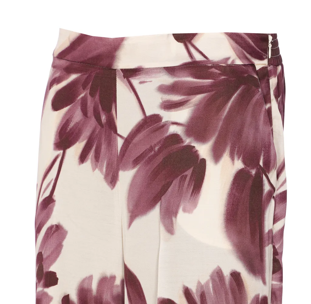 Twinset Floral Printed Wide Trousers