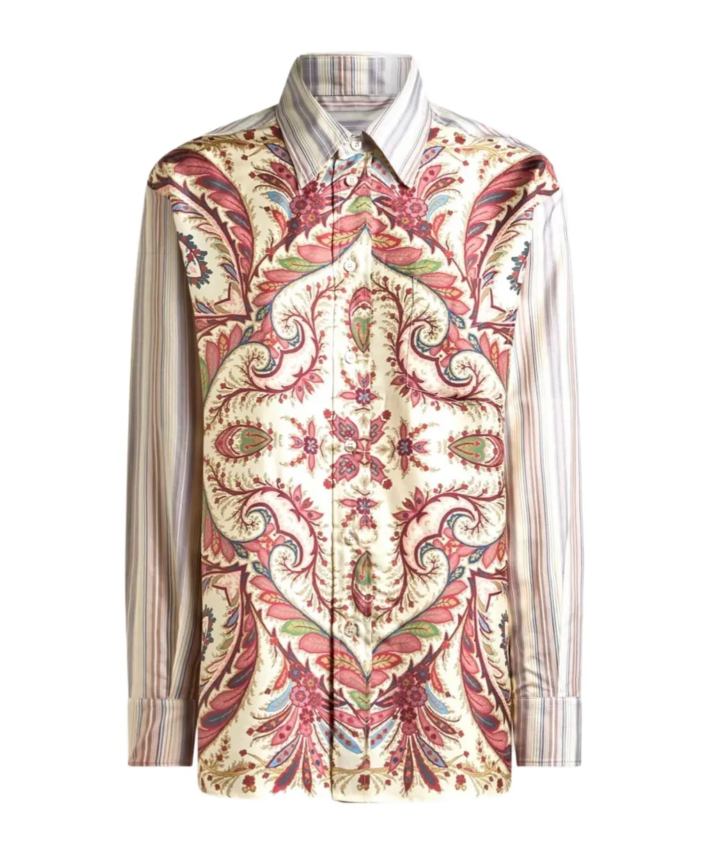 Etro Placed Printed Striped Shirt