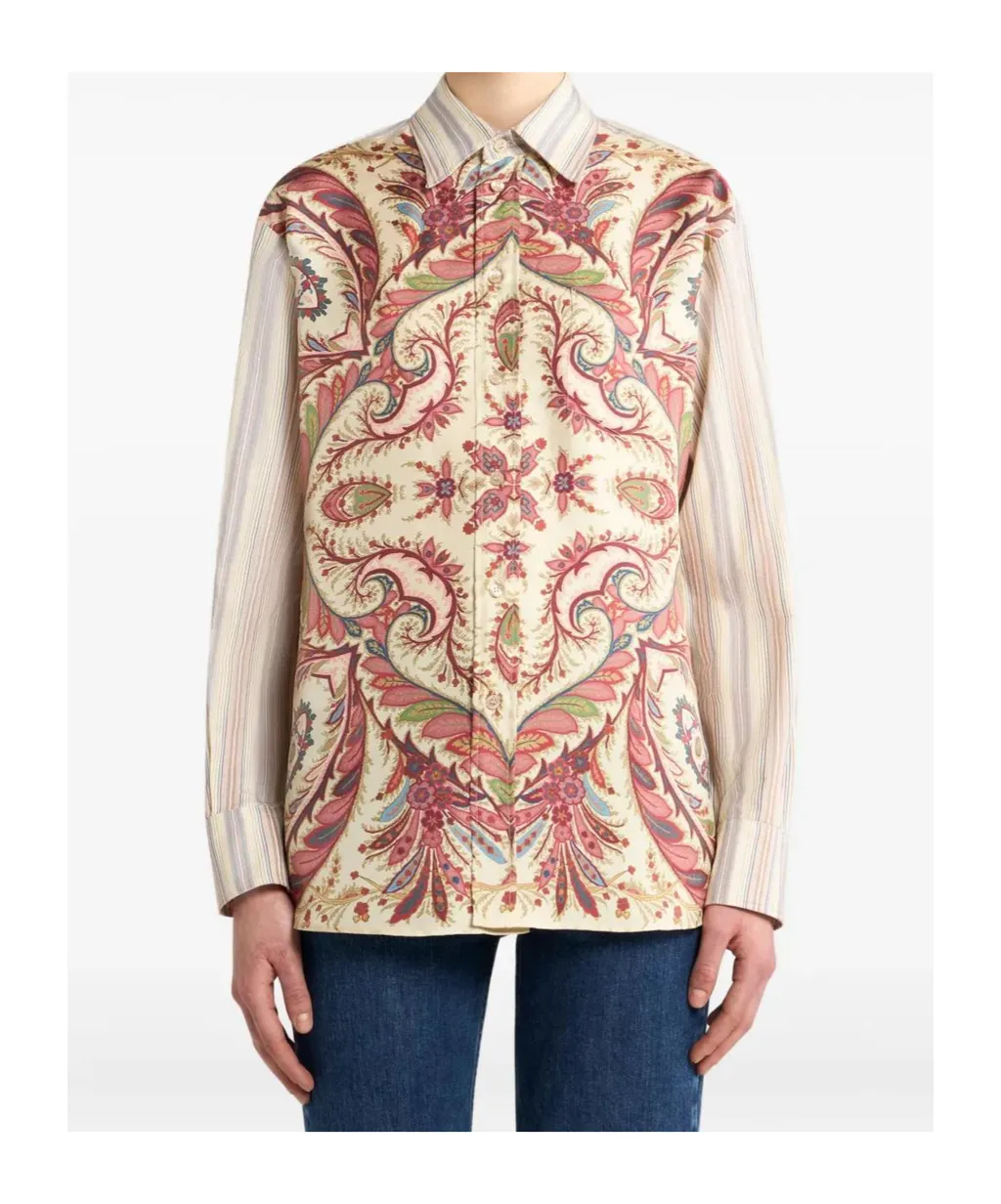 Etro Placed Printed Striped Shirt