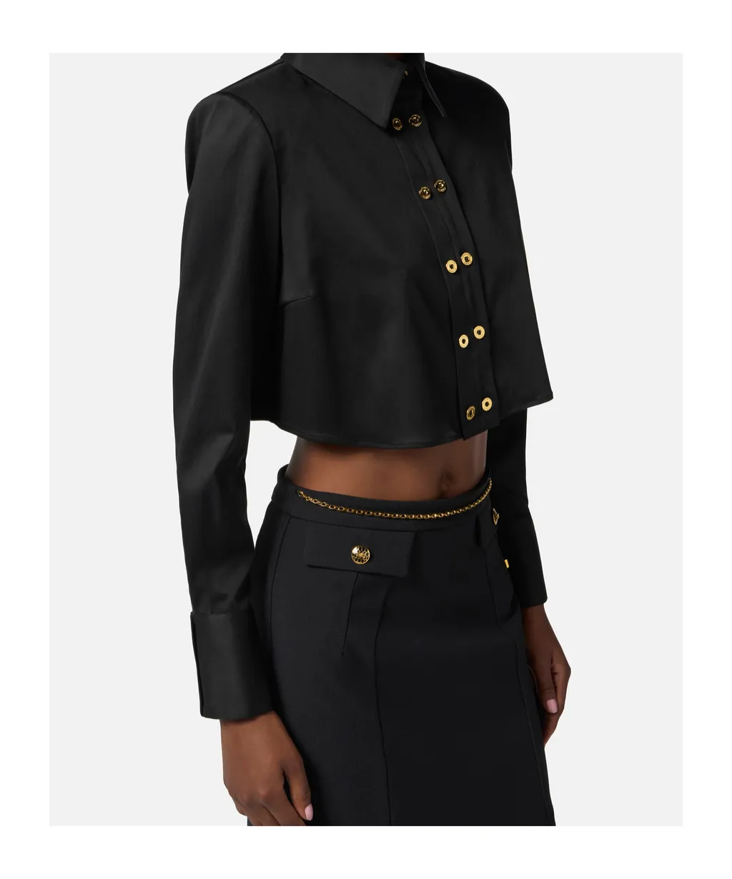 Elisabetta Franchi Cropped Satin Shirt