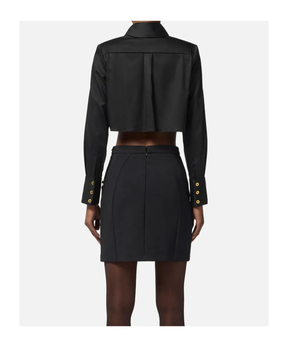 Elisabetta Franchi Cropped Satin Shirt
