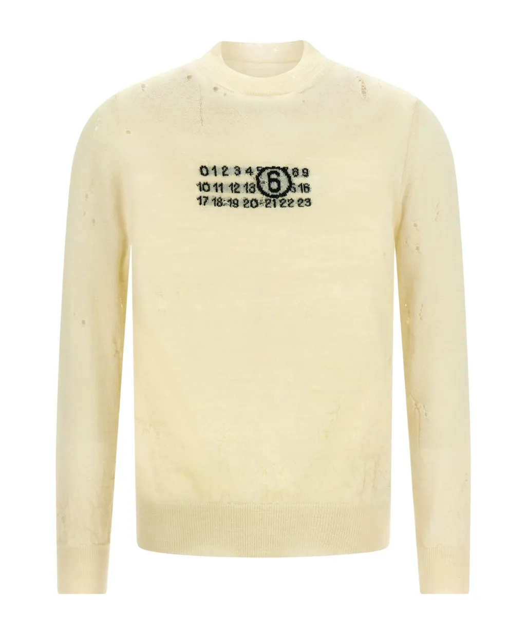 Mm6 Maison Margiela Numeric Crew-Neck Knitted Jumper