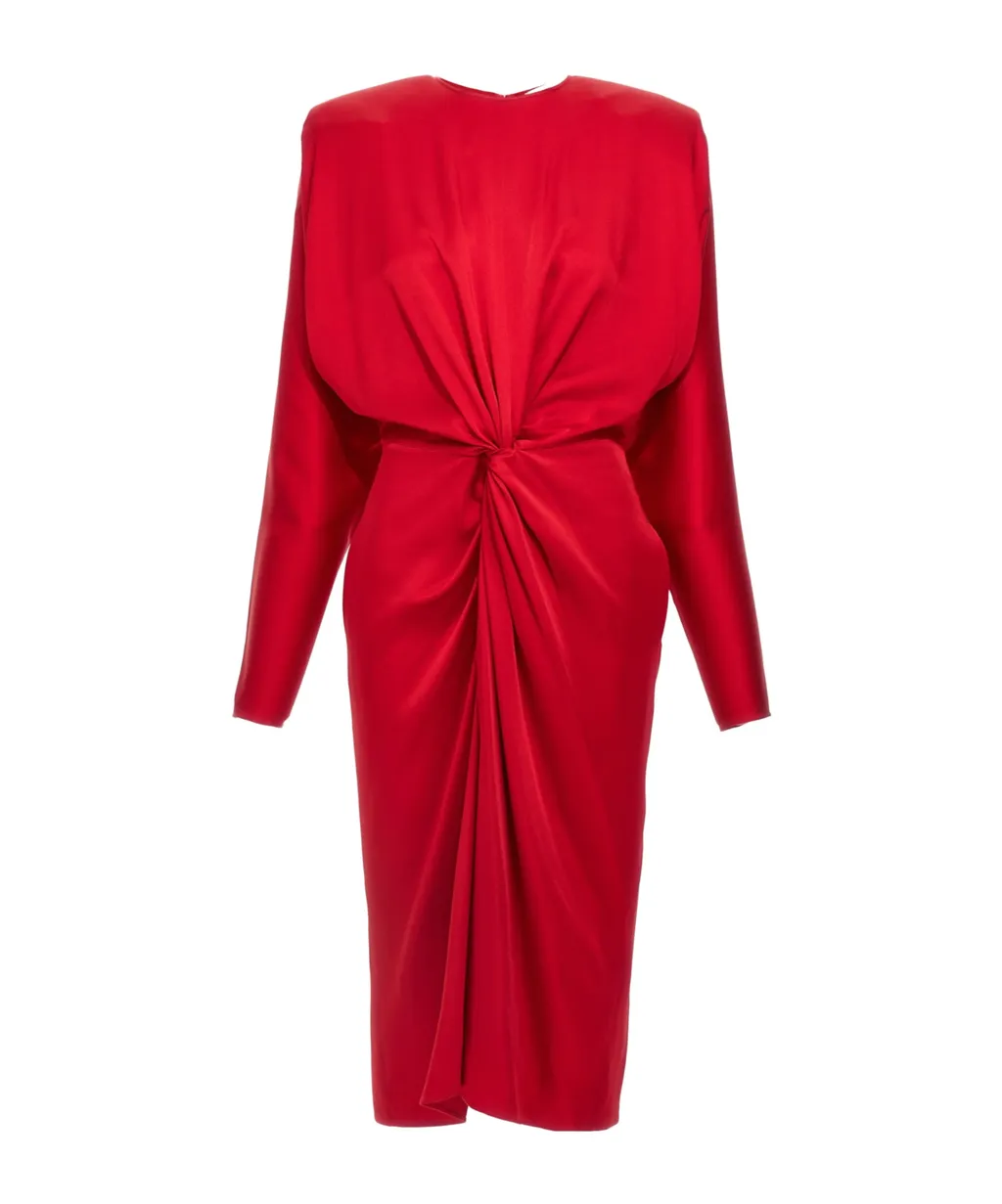 Stella Mccartney Satin Twist Midi Dress