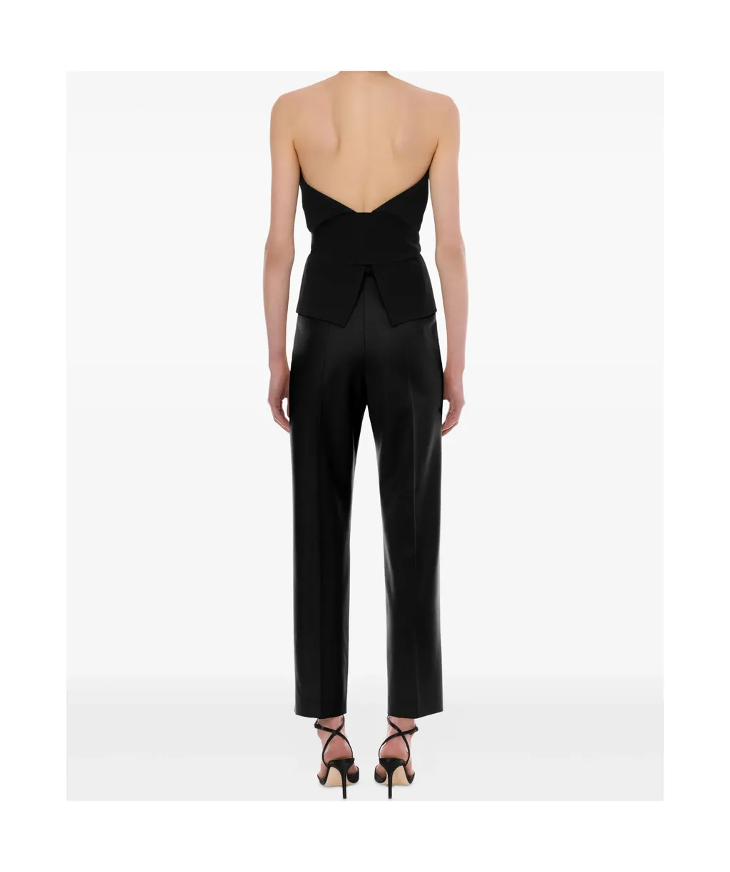 Pleated Straight-Leg Casual Pants
