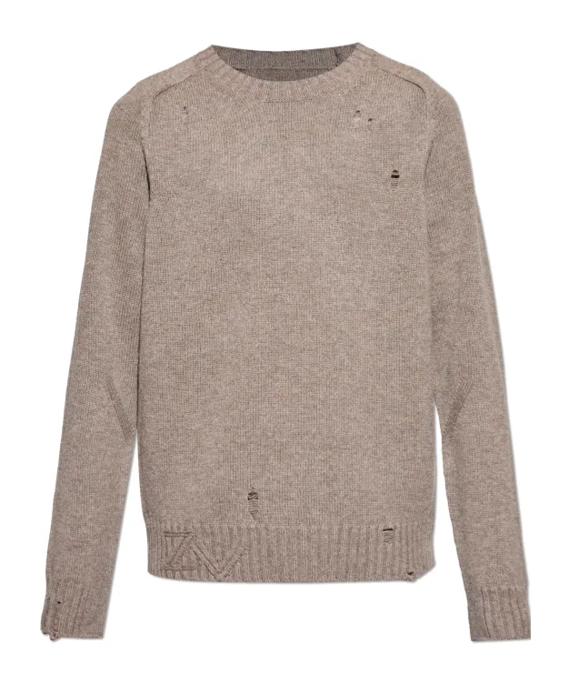 Distressed-Finish Sweater