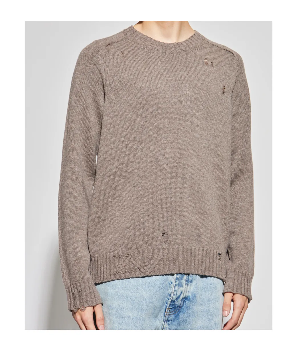 Distressed-Finish Sweater