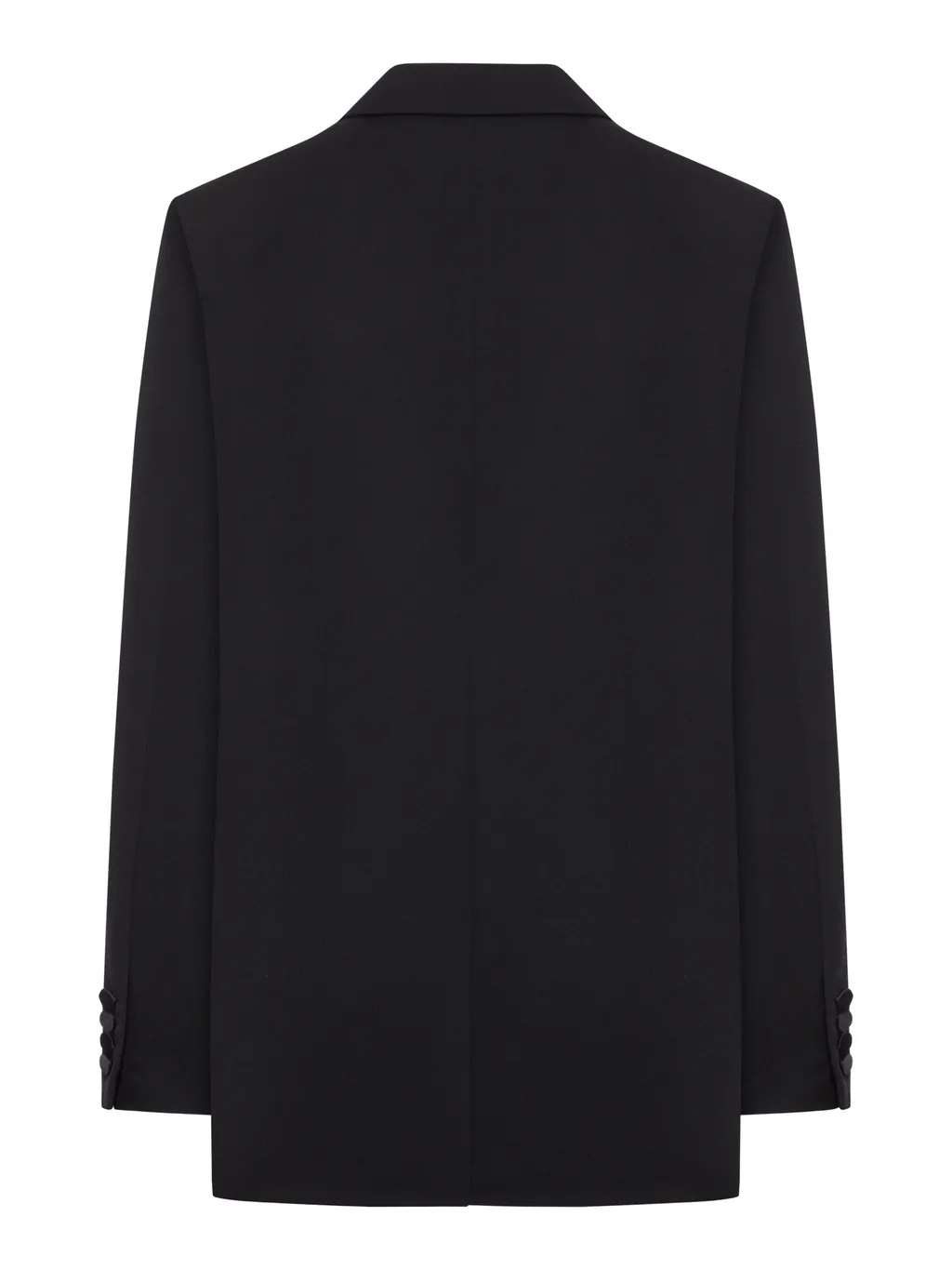 Satin-Lapels Double-Breasted Blazer