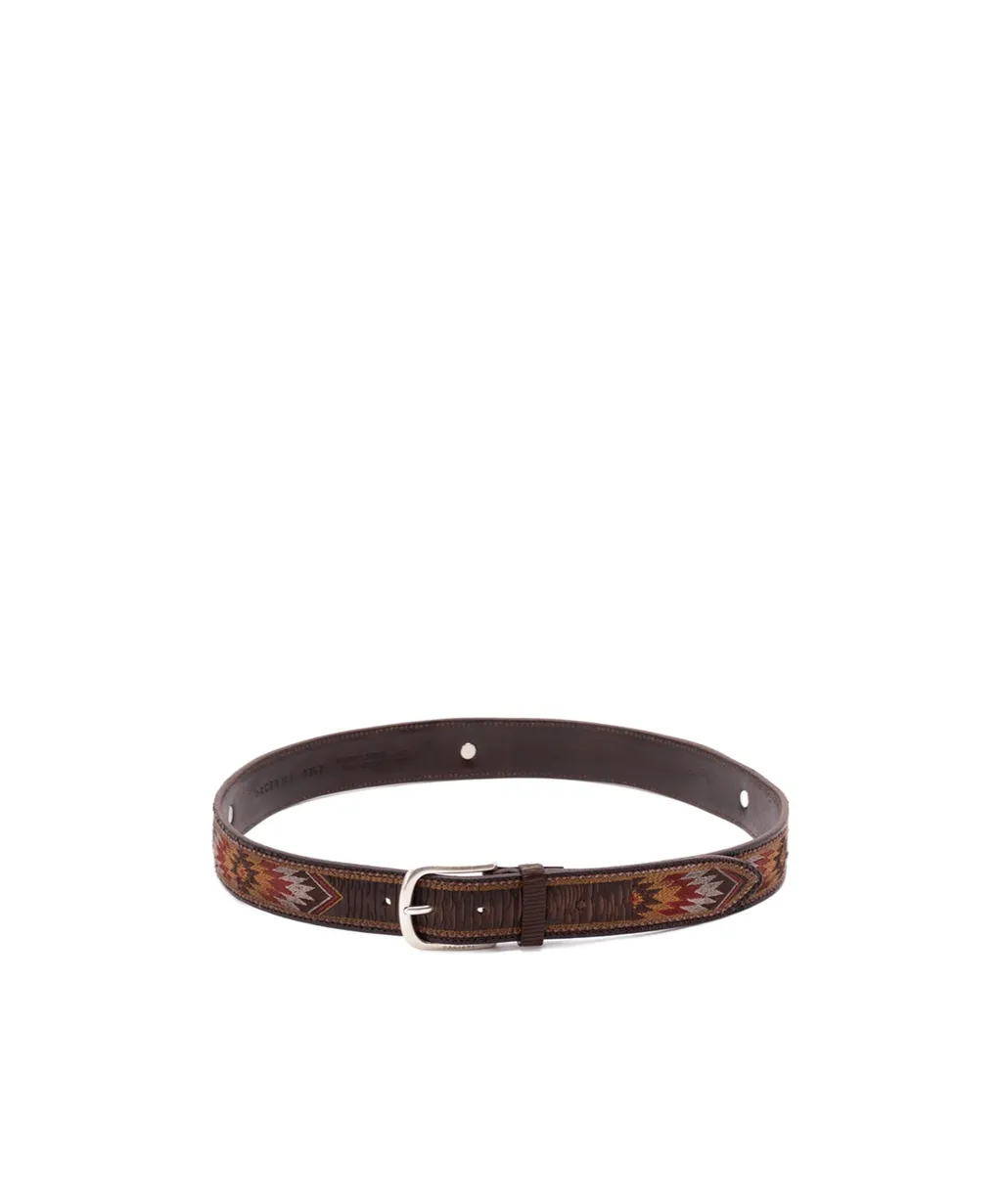 Embroidered Leather Belt