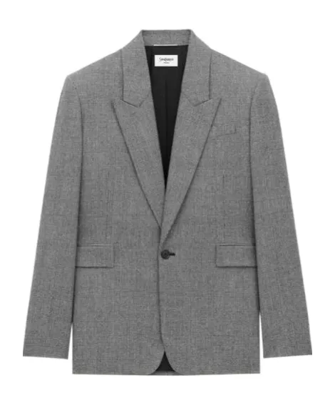 Jacket In Prince Of Wales Wool Flannel