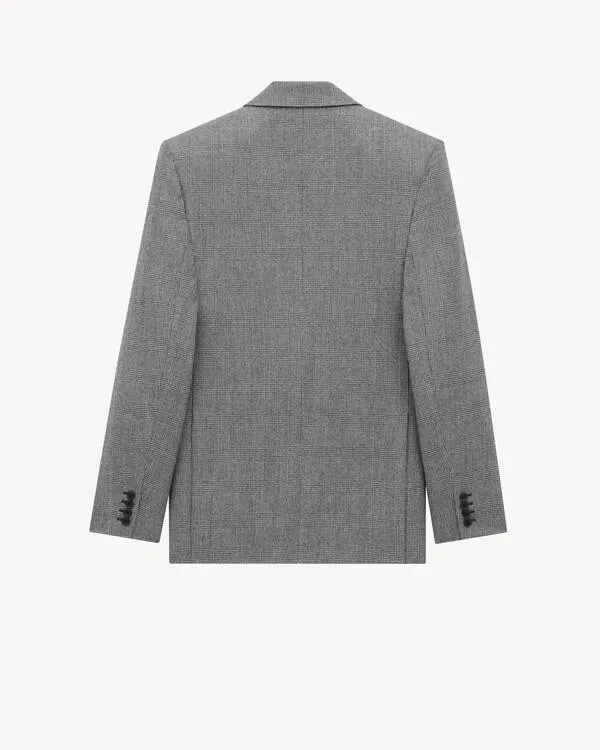 Jacket In Prince Of Wales Wool Flannel