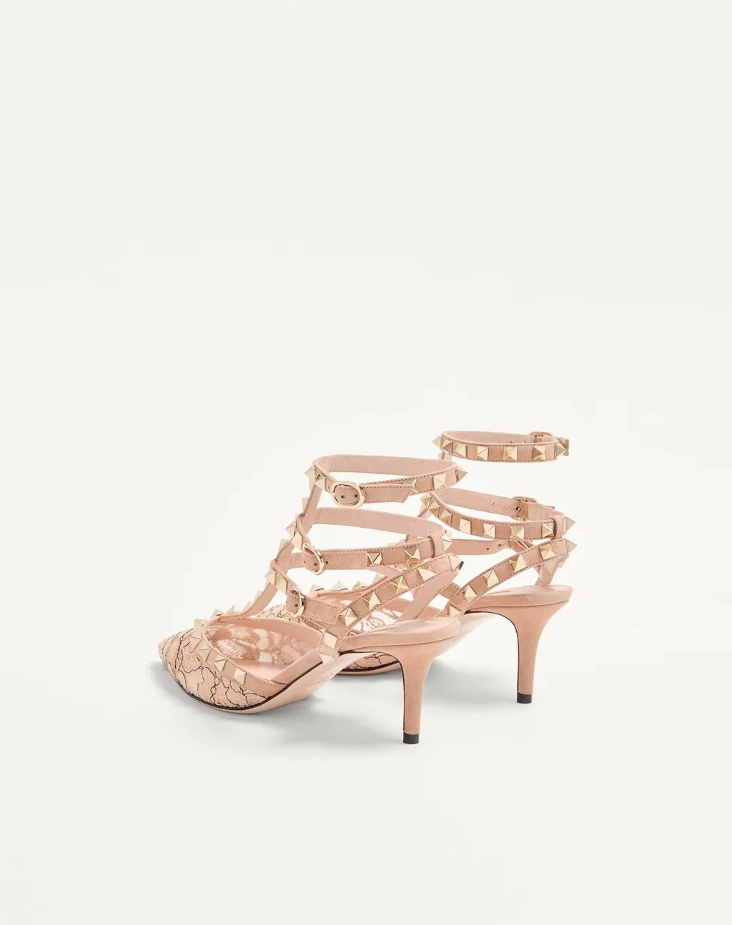 Valentino Garavani Rockstud Pointed Toe Lace Pumps