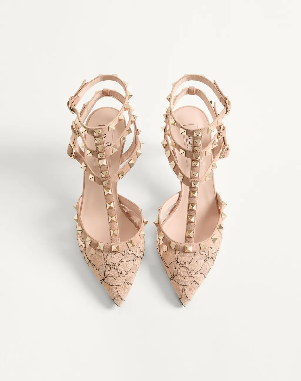 Valentino Garavani Rockstud Pointed Toe Lace Pumps