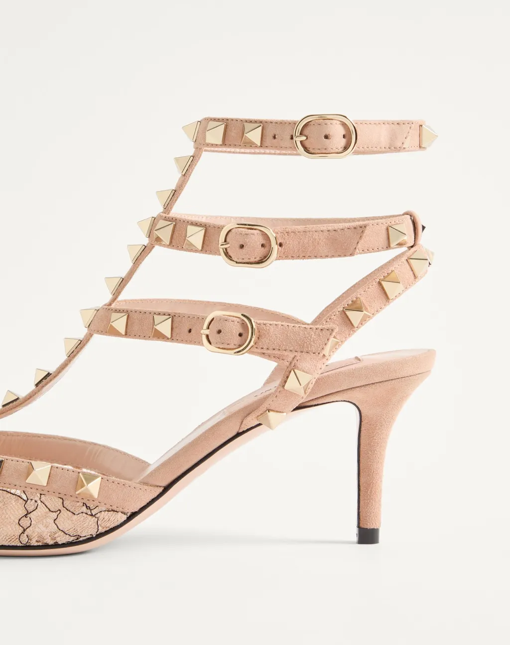 Valentino Garavani Rockstud Pointed Toe Lace Pumps