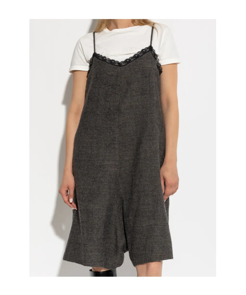 Lace-Trimmed Wool Playsuit