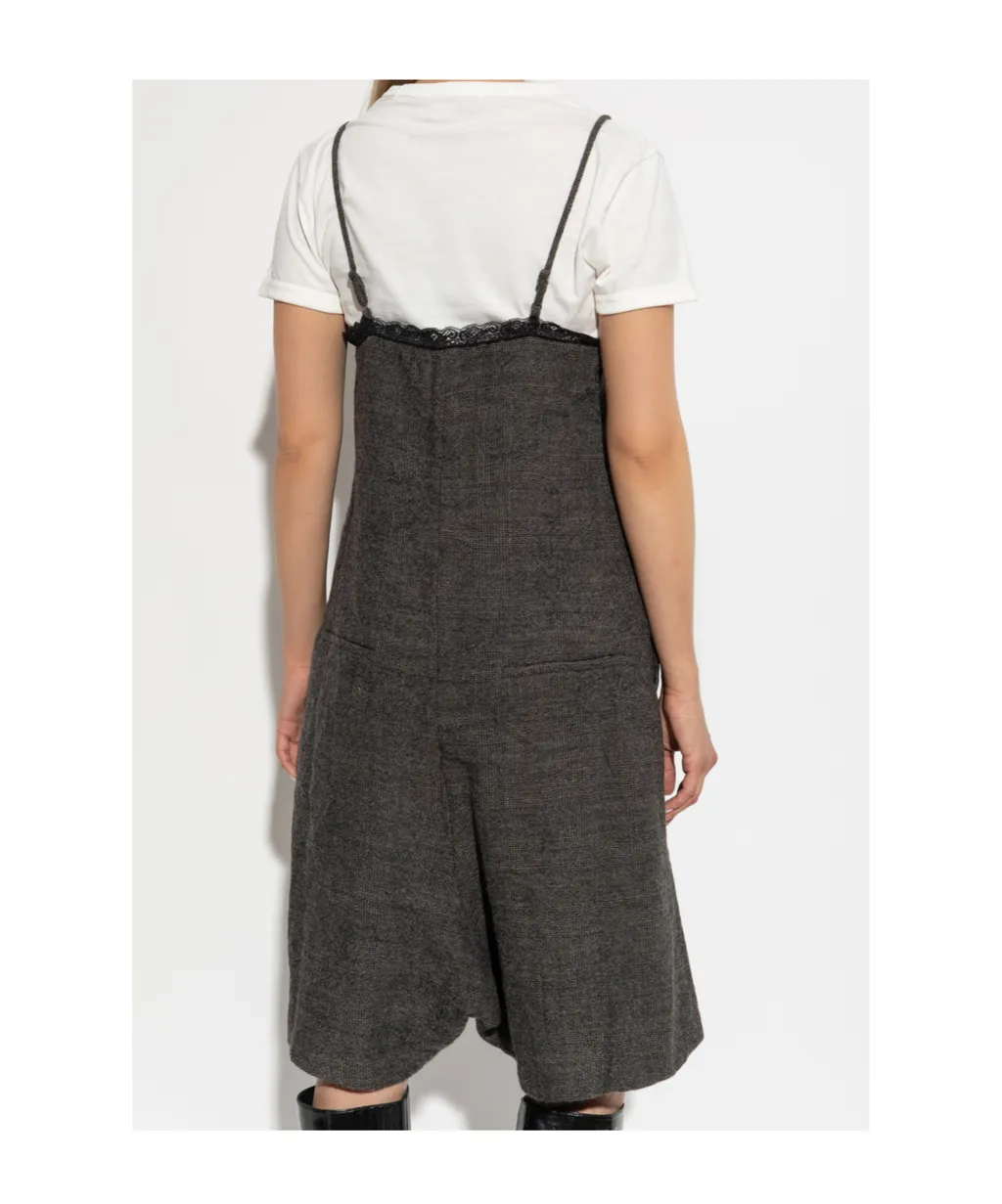 Lace-Trimmed Wool Playsuit