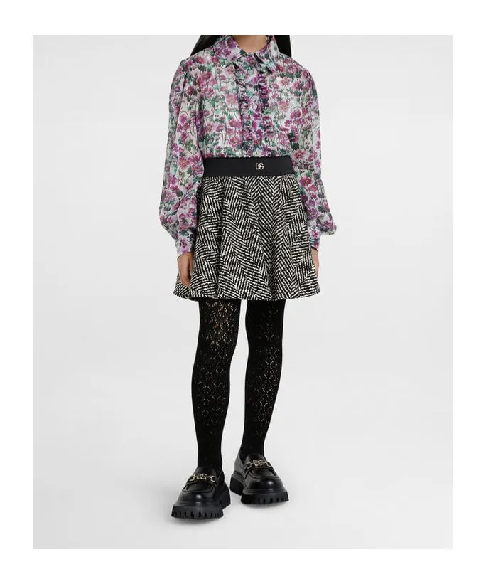 Dolce & Gabbana Kids Violet-Print CrÊPe Shirt