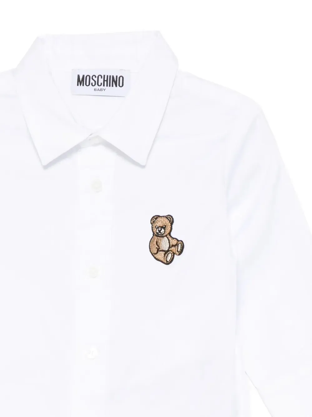 Teddy-Embroidered Cotton Shirt