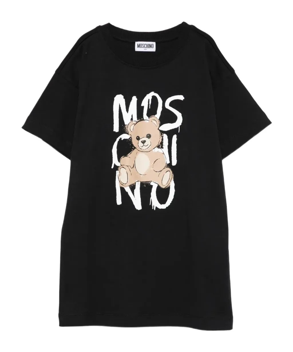 Moschino Kids Teddy-Printed Crewneck Dress