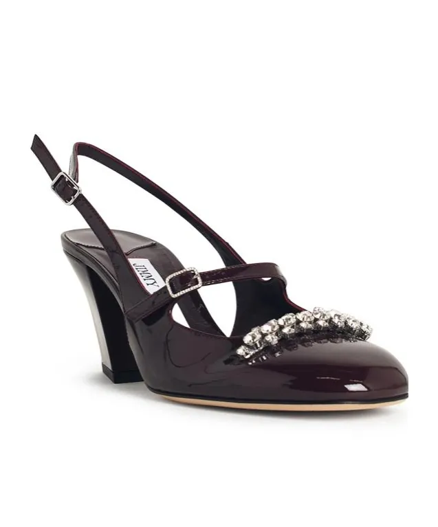 Deep Merlot Leather Slingbacks Belinda