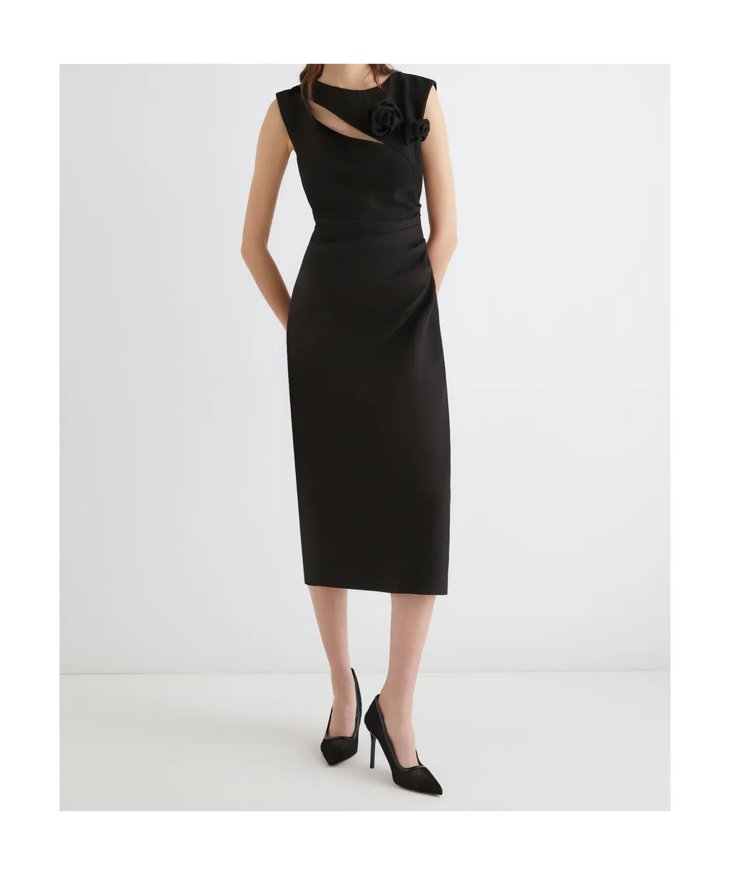 Slim-Fit Sable Dress - Black