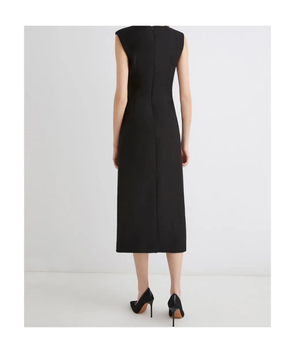 Slim-Fit Sable Dress - Black