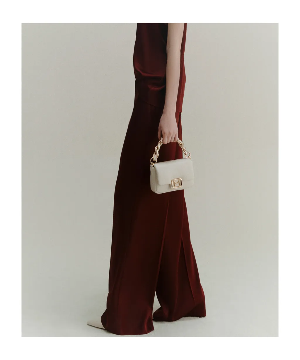 Satin Trousers - Bordeaux