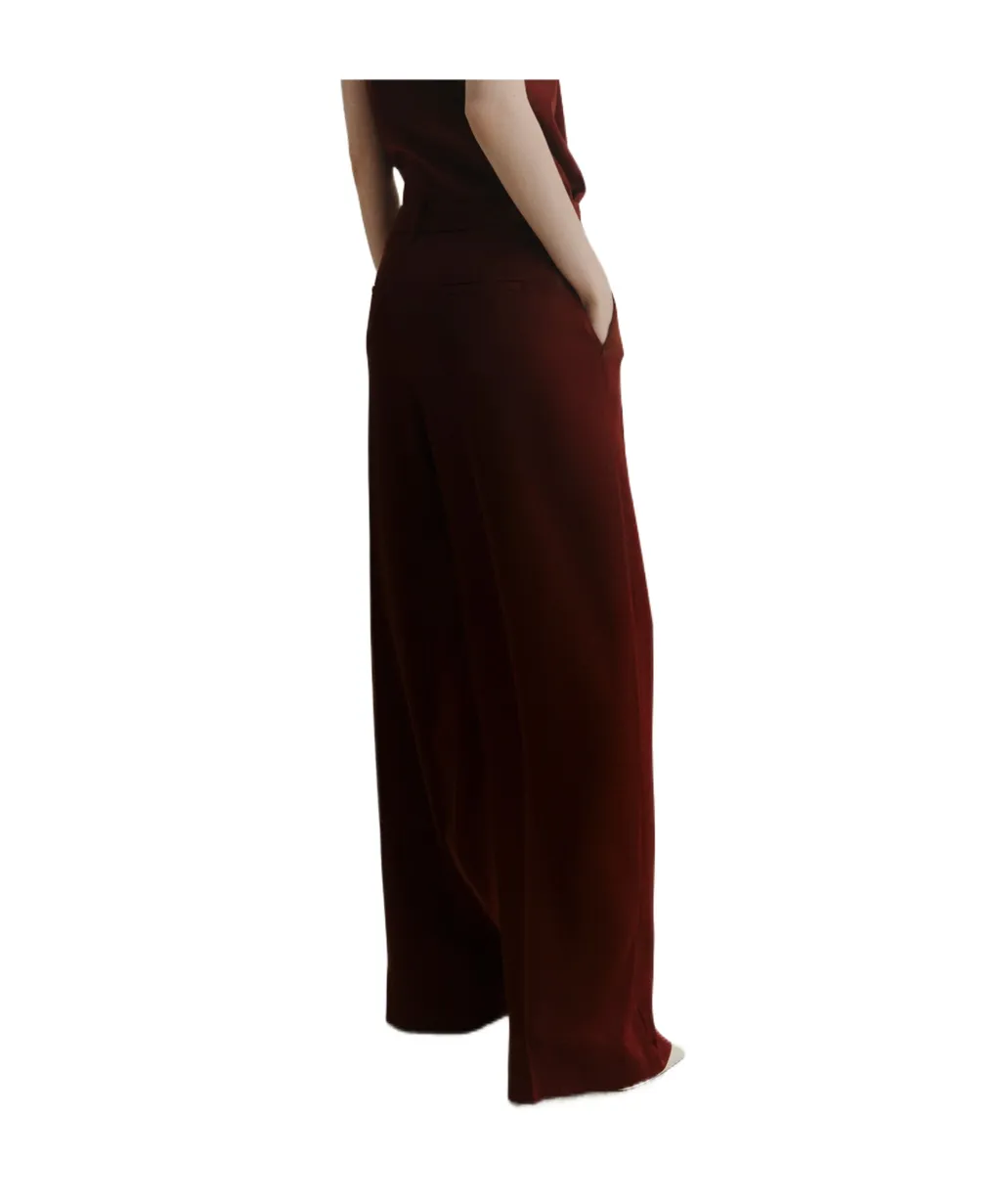 Satin Trousers - Bordeaux