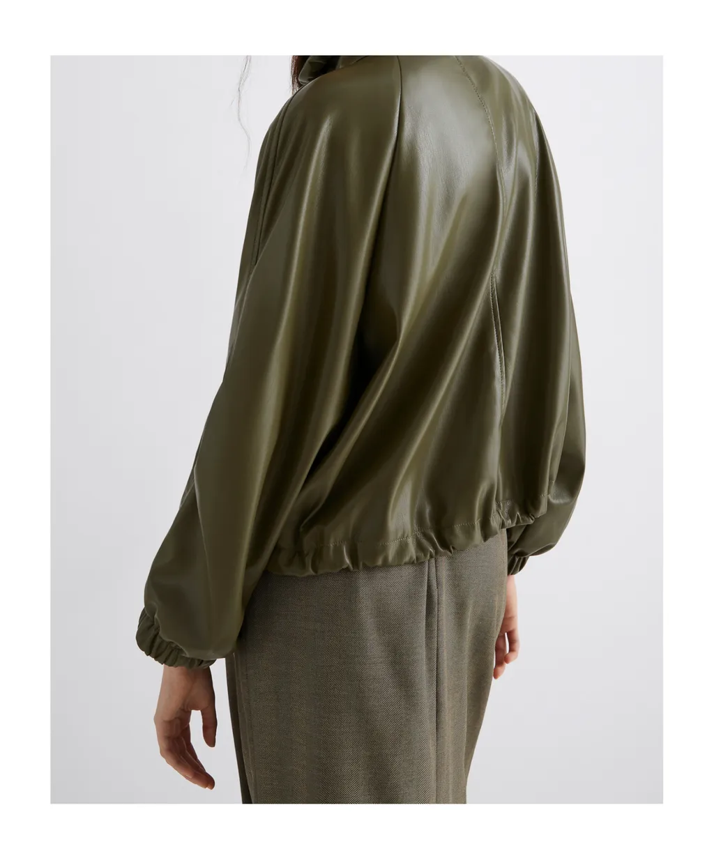 Coated Jersey Blouson Jacket - Olive