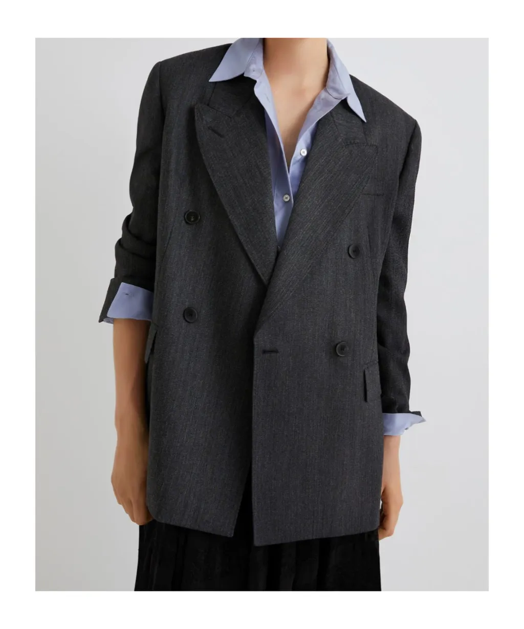 Double-Breasted Wool Blazer
