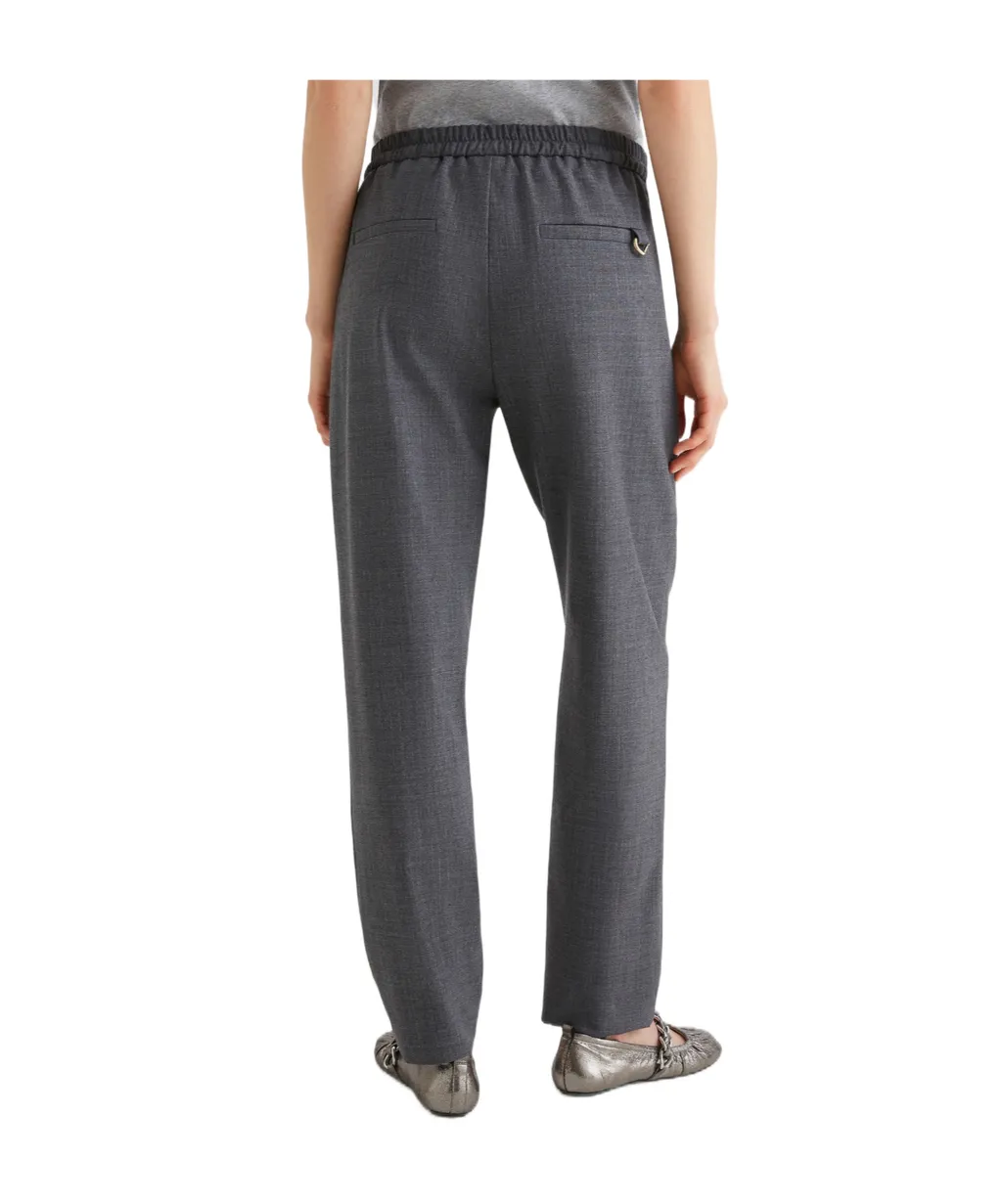 Slim-Fit Wool-Blend Trousers - Melange Grey