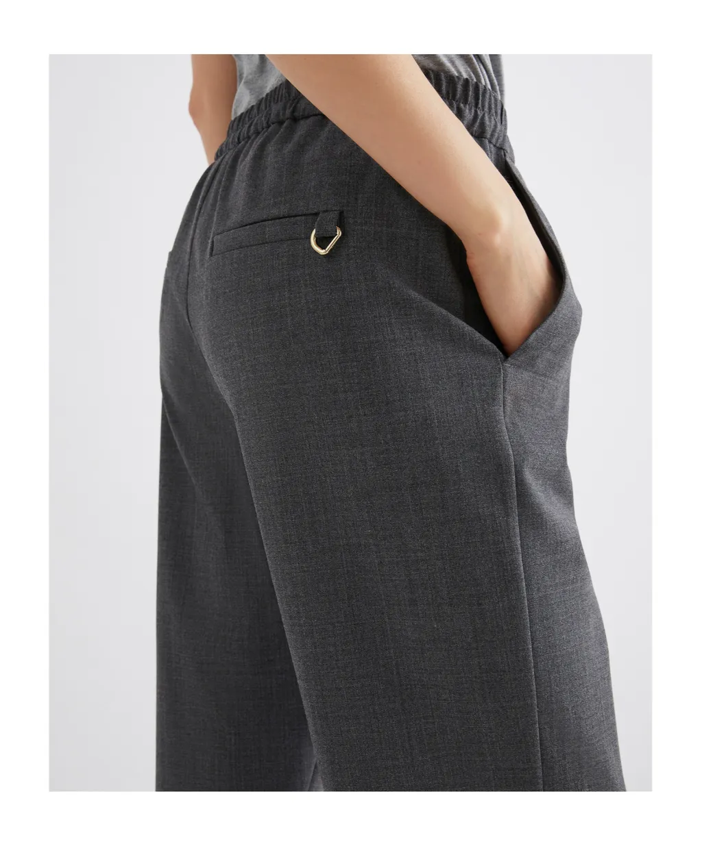Slim-Fit Wool-Blend Trousers - Melange Grey