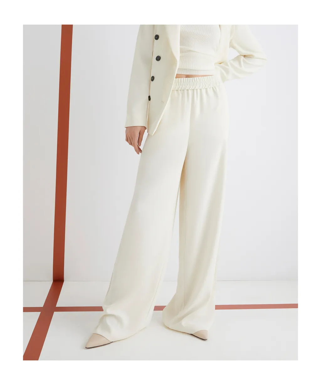 Envers Satin Trousers - Wool White