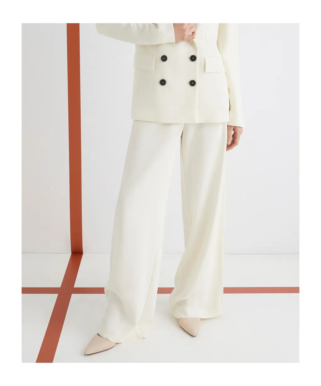 Envers Satin Trousers - Wool White