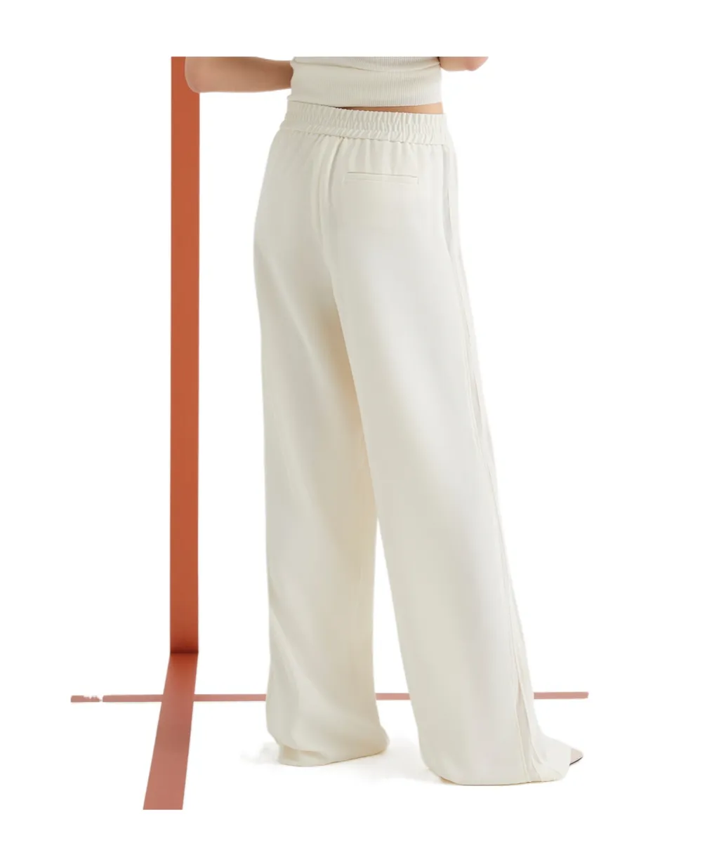 Envers Satin Trousers - Wool White