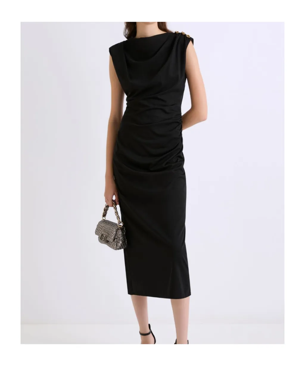 Slim-Fit Jersey Dress - Black