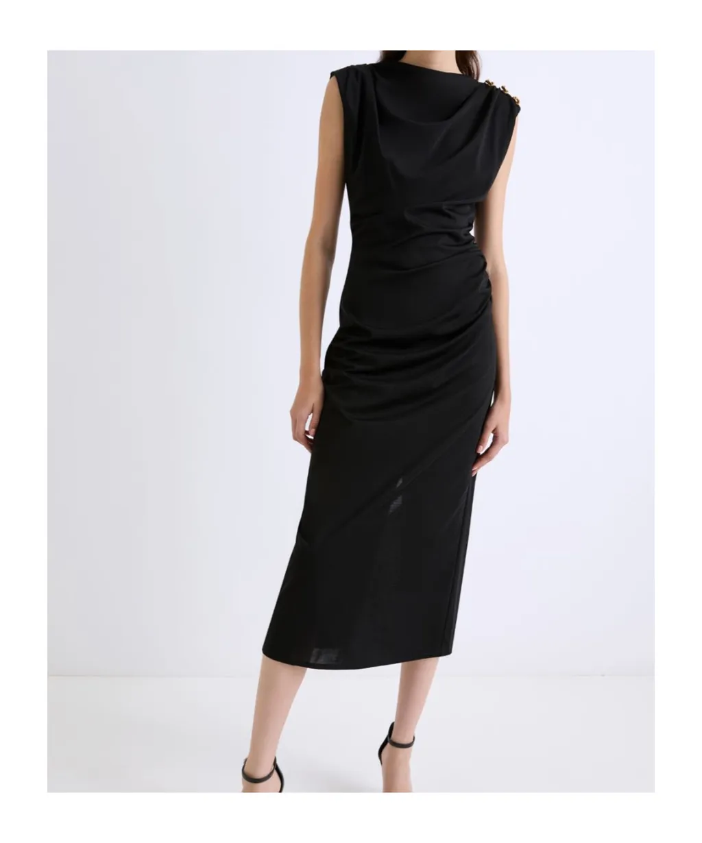 Slim-Fit Jersey Dress - Black