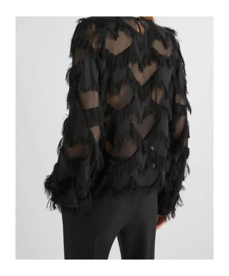 Fil Coupé Blouse - Black