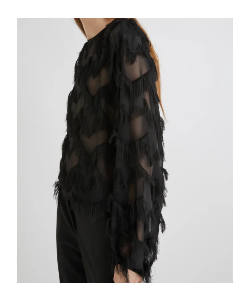 Fil Coupé Blouse - Black