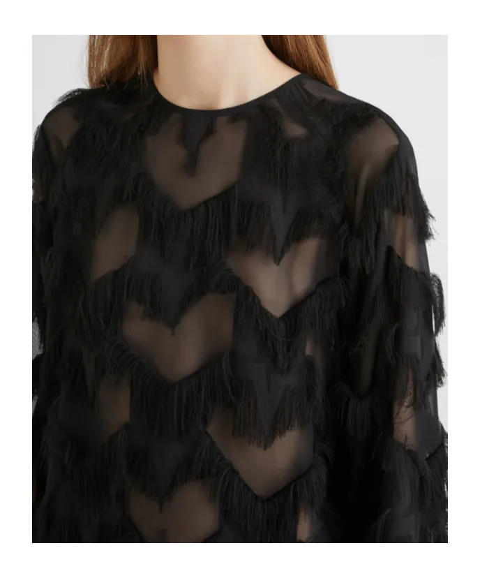 Fil Coupé Blouse - Black