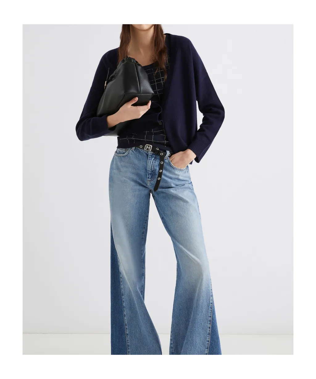 Cashmere-Blend Cardigan - Navy