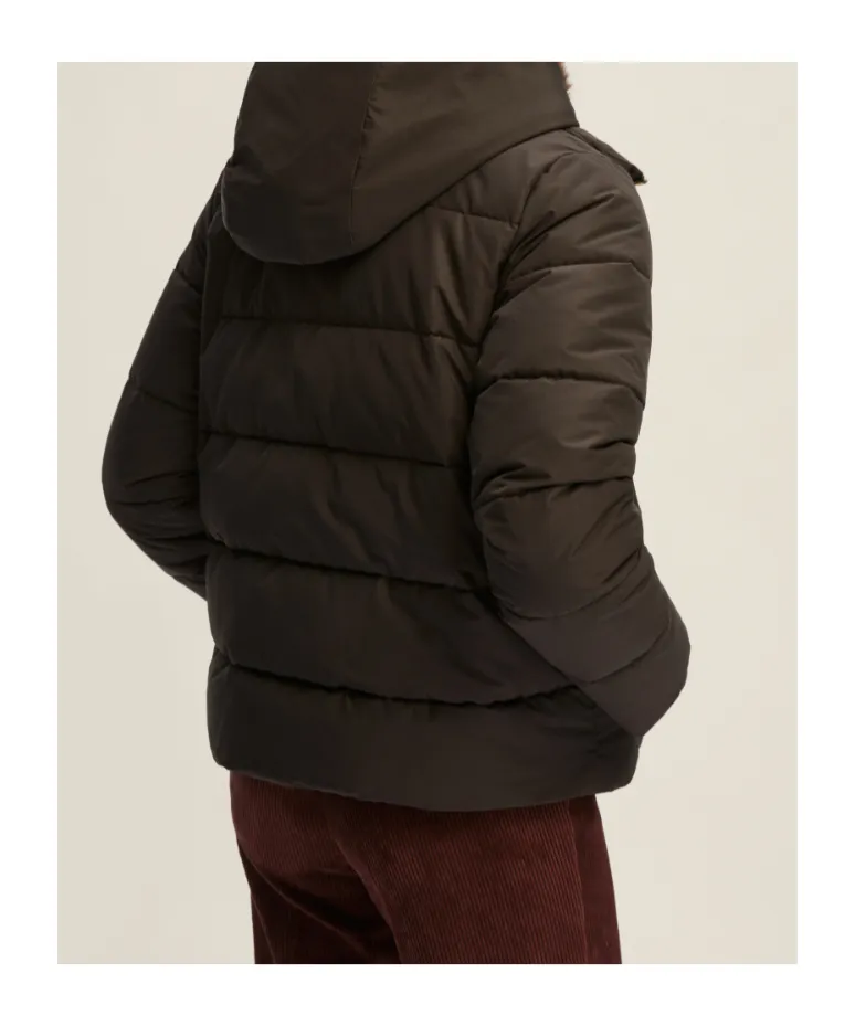 Short Hooded Taffeta Jacket